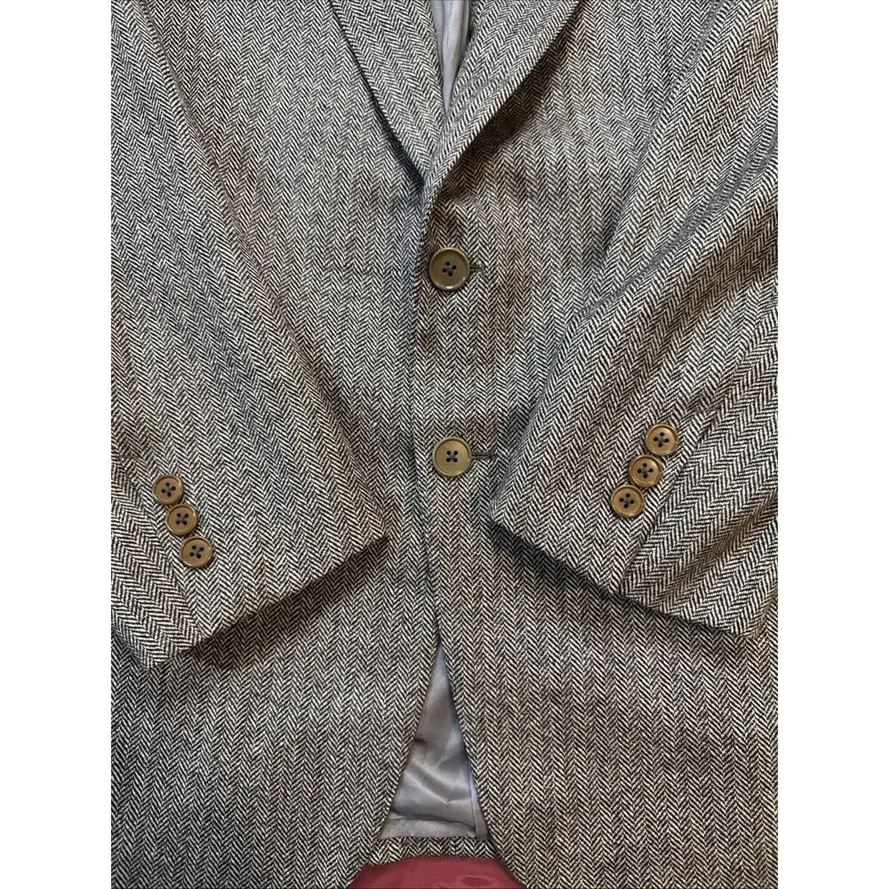 Ermenegildo Zegna Sport Coat 42R 52EU Wool Cashmere Herringbone Made In Italy - Picture 2 of 13
